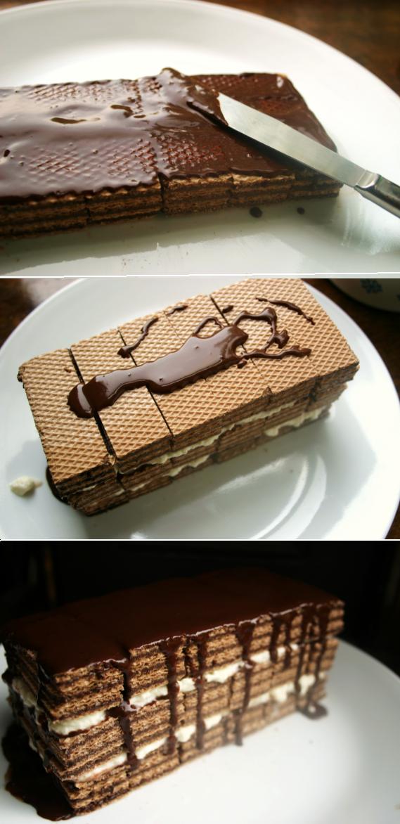 Frozen Homemade Kit-Kat Cake Recipe