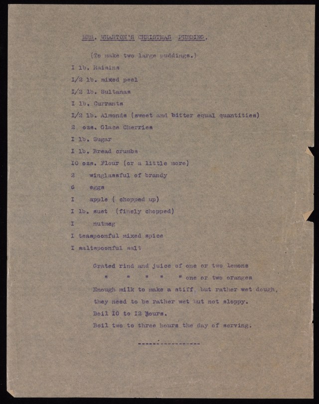 Edith Wharton's Christmas Pudding Recipe